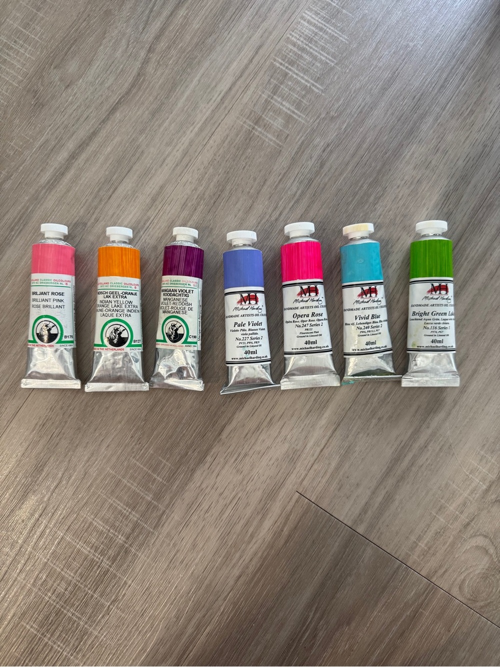 Old Holland & Michael Harding Professional Artists Oil Paint Lot- 7 Tubes Bright